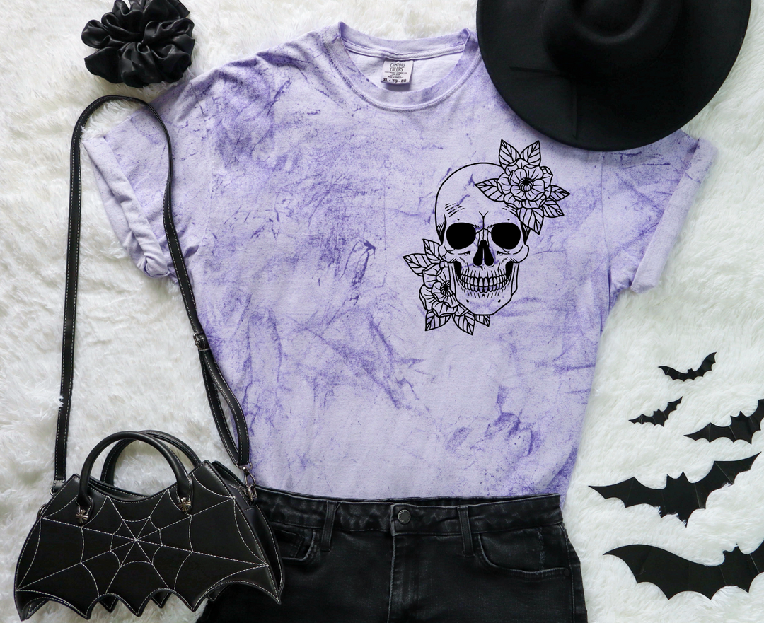 Flower Skull Oversized tee-Graphic Tee-Exclusive Thredz-[option4]-[option5]-[option6]-[option7]-[option8]-Shop-Boutique-Clothing-for-Women-Online