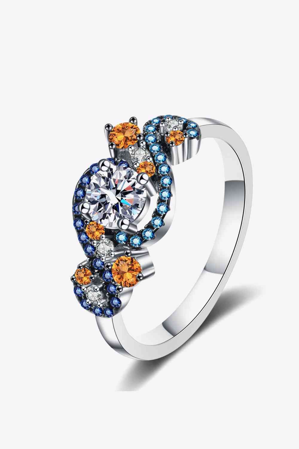 Moissanite Contrast 925 Sterling Silver Ring-Trendsi-Silver-4-[option4]-[option5]-[option6]-[option7]-[option8]-Shop-Boutique-Clothing-for-Women-Online