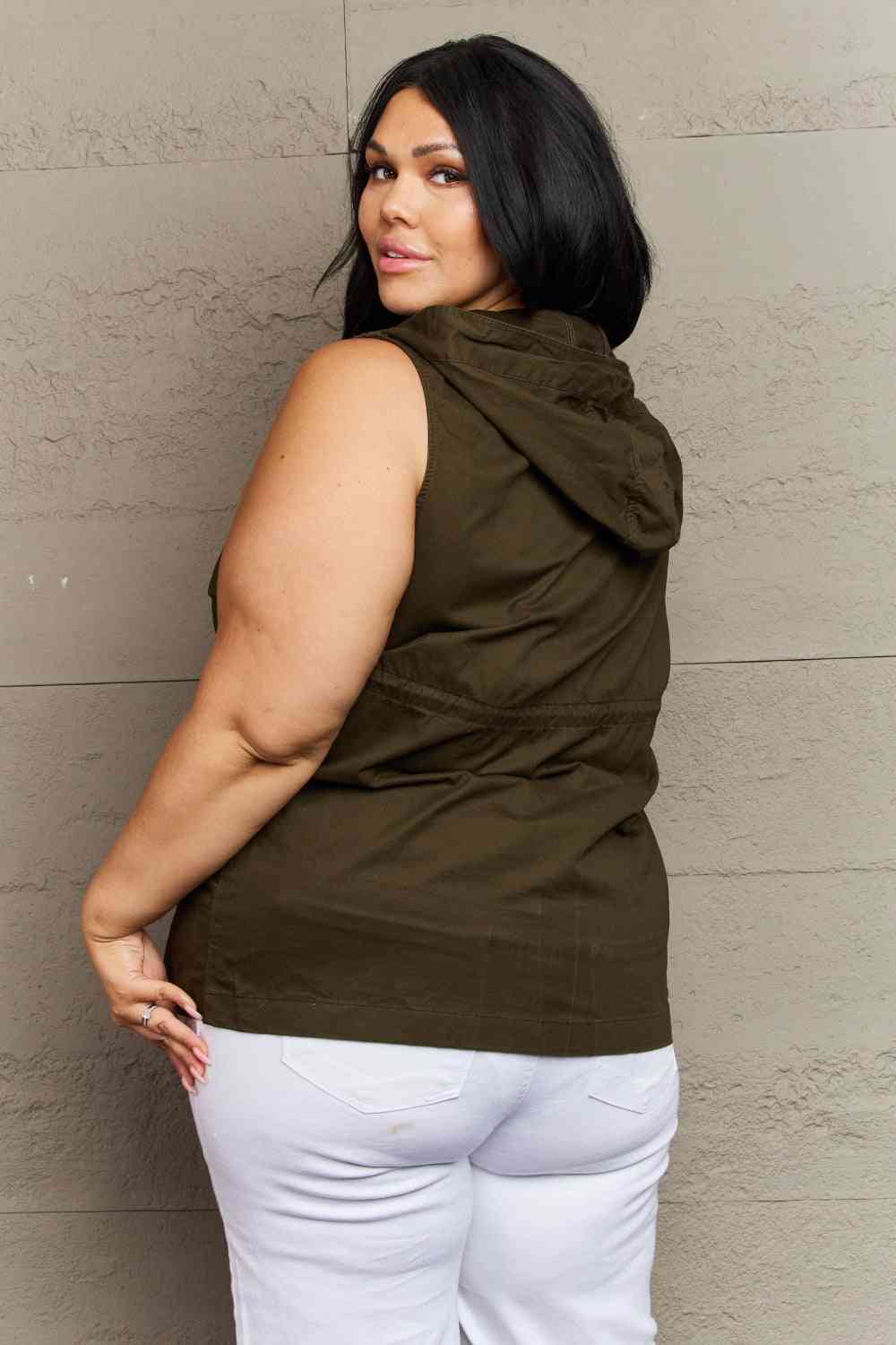 Zenana More To Come Military Hooded Vest-Trendsi-[option4]-[option5]-[option6]-[option7]-[option8]-Shop-Boutique-Clothing-for-Women-Online